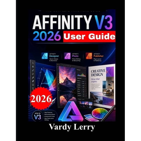 AFFINITY V3 2026 User Guide: A Step-by-Step Beginner's Manual to Vector Design, Photo Editing, Layout, and Creative Work, (Paperback)