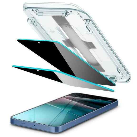AFFLUX 2 Pack Tempered Glass Screen Protector for Samsung Galaxy S25 / S24, Privacy Magic Installation Glass, Auto Alignment Template, No Bubbles, No Dust, 6.2" inch