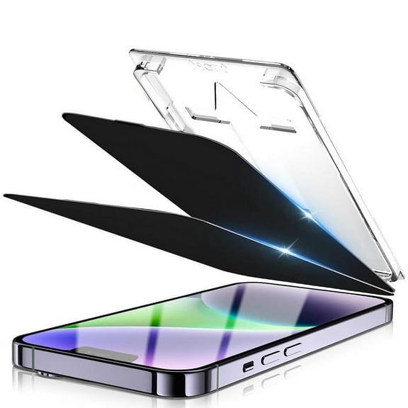 AFFLUX 2 Pack iPhone 14 Plus / 13 Pro Max Tempered Glass Screen Protector Magic Installation Glass, Auto Alignment Template, No Bubbles, No Dust, Privacy, Easy Install 6.7" inch