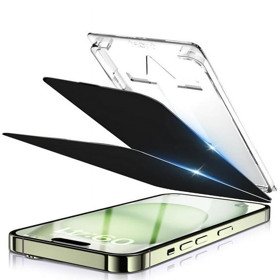 AFFLUX 2 Pack iPhone 15/16 Tempered Glass Screen Protector Magic Installation Glass, Auto Alignment Template, No Bubbles, No Dust, Privacy, Easy Install 6.1" inch (for iPhone 16 / 15)