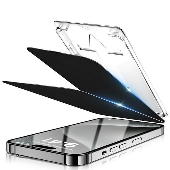 AFFLUX 2 Pack for iPhone 16 Pro Max Tempered Glass Screen Protector Magic Installation Glass, Auto Alignment Template, No Bubbles, No Dust, Clear, Easy Install 6.7" inch (Privacy)