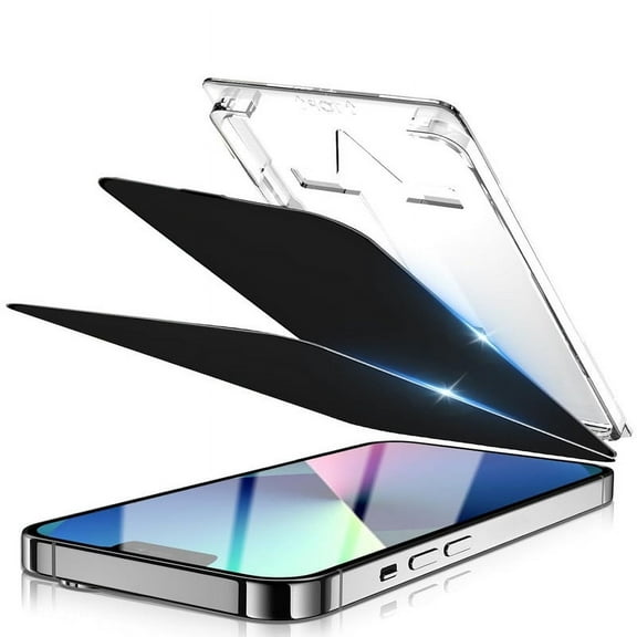 AFFLUX 2 Pack iPhone 16e / 14 / 13 Pro / 13 Tempered Glass Screen Protector Magic Installation Glass, Auto Alignment Template, No Bubbles, No Dust, Privacy, Easy Install 6.1" inch