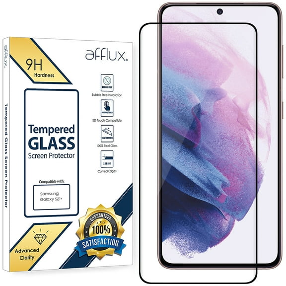 AFFLUX Tempered Glass Screen Protector Compatible with Samsung Galaxy S21 5G 6.2 - inch Easy Installation Full Glue HD-Clear Bubble Free