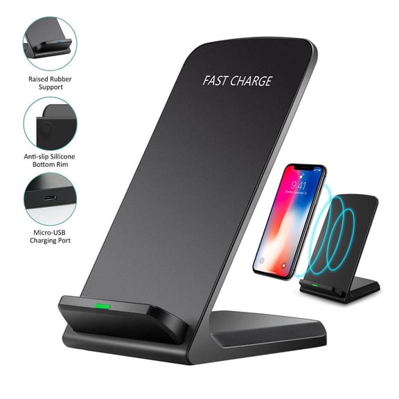 AFFLUX Wireless Fast Charger Compatible with iPhone 17 16 15 14 13 12 Pro Max models, 15W Fast Charging Stand Compatible with Galaxy S26 S25 S24 S23 (No AC Adapter)