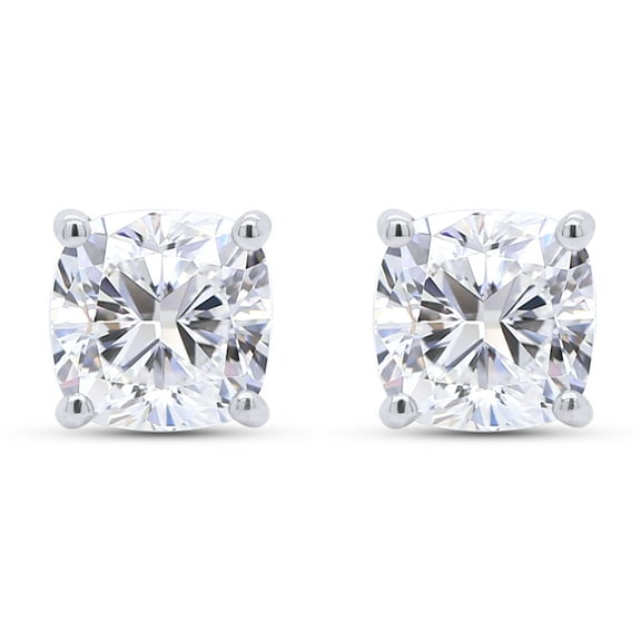 AFFT 3 Carat Moissanite Diamond Solitaire Stud Earrings for Women, 18K White Gold over Silver