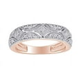 thumbnail image 1 of AFFY 0.04CT White Natural Diamond Accent Wedding Band Ring for Women 14K Rose Gold over Silver-13, 1 of 5