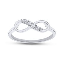 AFFY 0.05CT Natural White Diamond Accent Infinity Ring For Women in 14K White Gold over Silver-4