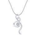 thumbnail image 1 of AFFY 0.10 Carat (cttw) Round Shape White Natural Diamond Solitaire Infinity Pendant Necklace 14k Solid White Gold, 1 of 1