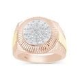thumbnail image 1 of AFFY 0.10CT Natural Diamond Two-Tone Circle Cluster Men's Ring 14K Rose Gold over Silver-13.5, 1 of 5