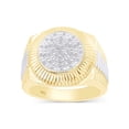 thumbnail image 1 of AFFY 0.10CT Natural Diamond Two-Tone Circle Cluster Men's Ring 14K Yellow Gold over Silver-10.5, 1 of 5