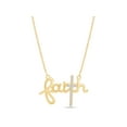 thumbnail image 1 of AFFY 0.10CT Round Moissanite Diamond Faith Cross Pendant Necklace for Women 14K Yellow Gold over Silver, 1 of 9