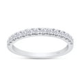 thumbnail image 1 of AFFY 0.20CT Moissanite Diamond Half Eternity Wedding Band Ring for Women 18K White Gold over Silver-8, 1 of 7