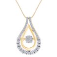 thumbnail image 1 of AFFY 0.25 Carat Round Shape White Natural Diamond Teardrop Pendant Necklace 10K Solid Yellow Gold, 1 of 1