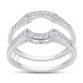 thumbnail image 1 of AFFY 0.25CT Moissanite Diamond Wedding Band Enhancer Guard Ring for Women 14K White Gold over Silver-9.5, 1 of 5