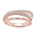 thumbnail image 1 of AFFY 0.25CT Round Moissanite Diamond Crossover Statement Ring for Women 14K Rose Gold over Silver-8, 1 of 8