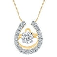 thumbnail image 1 of AFFY 0.27 Carat (Cttw) Round Shape White Natural Diamond Horseshoe Pendant Necklace 10K Solid Yellow Gold, 1 of 1