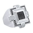 thumbnail image 1 of AFFY 0.29 Carat Round Black & White Natural Diamond Men's Promise Ring 14k Gold Over Sterling Silver, 1 of 1