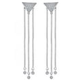 thumbnail image 1 of AFFY 0.30 Cttw Round Cut White Natural Diamond Triangle Dangle Earrings In 18K Solid White Gold, 1 of 1