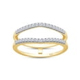 thumbnail image 1 of AFFY 0.33CT Round Moissanite Curved Enhancer Guard Ring for Women in 14K Yellow Gold over Silver-10, 1 of 6