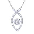 thumbnail image 1 of AFFY 0.4 CT Round White Natural Diamond Fashion Pendant Necklace In 14k White Gold, 1 of 1