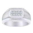 thumbnail image 1 of AFFY (0.4 Ct) Round Shape White Natural Diamond Men's Band Ring In 10k White Gold Ring Size-14, 1 of 2