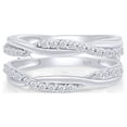 thumbnail image 1 of AFFY 0.40CT Moissanite Diamond Infinity Guard Enhancer Ring for Women 18K White Gold over Silver-11, 1 of 7