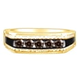 thumbnail image 1 of AFFY 0.49 Carat (Ctw) Round Brown Natural Diamond Men's Five Stone Engagement Band Ring 10k Solid Gold, 1 of 1