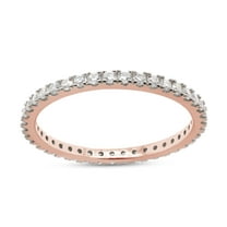 AFFY 0.50CT Moissanite Full Eternity Stackable Band Ring for Women 14K Rose Gold over Silver-4