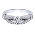 thumbnail image 1 of AFFY 0.51 Ct White Natural Diamond Halo Engagement Ring in 14k White Gold Ring Size - 4, 1 of 1
