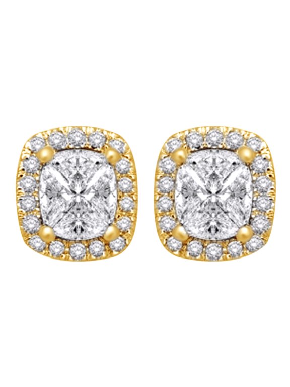(0.62 cttw) White Natural Diamond Fashion Stud Earrings In 14k Yellow Gold
