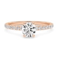 thumbnail image 1 of AFFY 0.90 Carat (ctw) Solitaire Engagement Ring For Womens, Round Lab Created Moissanite Stackable Promise Ring For Her In 14k Rose Gold Over Sterling Silver | VVS1 Quality Ring Size-8, 1 of 5