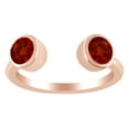 thumbnail image 1 of AFFY 0.90 Ct Round Cut Simulated Garnet Two Stone Ring in 14k Rose Gold Over Sterling SilverRing Size - 11, 1 of 1