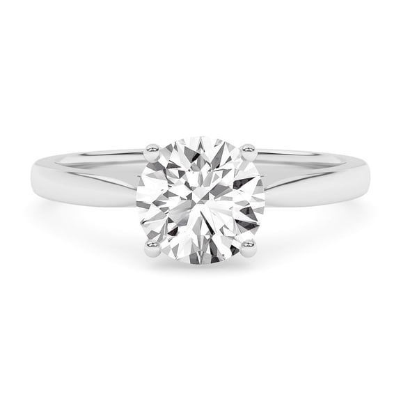 AFFY 1.00 Carat (ctw) Solitaire Engagement Rings For Women, Round Lab Created Moissanite Promise Ring For Her In 10k Solid White Gold | VVS1 Quality (1 ctw) Ring Size-10