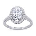 thumbnail image 1 of AFFY 1 1/4 Carat Oval & Round Shape IGI Certified Lab Grown Diamond Halo Engagement Ring For Women In 14K Solid White Gold Jewelry (1.25 Cttw) - 7, 1 of 5