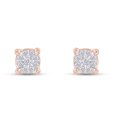 thumbnail image 1 of AFFY 1/10 Round Cut Natural White Diamond Stud Earrings With Miracle Setting In 14K Rose Gold Over Sterling Silver (0.1 Cttw, I2-I3 Clarity), 1 of 4