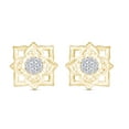 thumbnail image 1 of AFFY 1/15 CT. T.W. Round Cut Natural White Diamond Lotus Flower Stud Earrings In 14K Yellow Gold Over Sterling Silver (0.06 Cttw, I2-I3 Clarity), 1 of 3