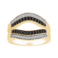 thumbnail image 1 of AFFY 1/2 Carat Round Black & White Natural Diamond Enhancer Wrap Ring In 10K Solid Yellow Gold-Ring Size-8, 1 of 2