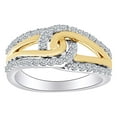 thumbnail image 1 of AFFY 1/2 Carat Round Shape White Natural Diamond Interlock Ring In 10K Two Tone Gold (0.50 Cttw)-Ring Size-9.5, 1 of 1