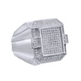 thumbnail image 1 of AFFY 1/2 Carat Round Shape White Natural Diamond Men's Ring 14K White Gold Over Sterling Silver (0.50 Ct) Ring Size-9.5, 1 of 1