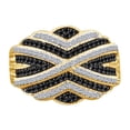 thumbnail image 1 of AFFY 1/2 Carat Round White & Black Natural Diamond Cocktail Ring In 10k Solid Yellow Gold, 1 of 3