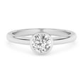 thumbnail image 1 of AFFY 1/2 Carat (ctw) Bezel Set Solitaire Engagement Rings For Women, Round Lab Created Moissanite Promise Ring For Her In 925 White Gold | VVS1 Quality (0.50 Ctw) Ring Size-9, 1 of 5