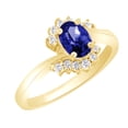 thumbnail image 1 of AFFY (1.28ct) Simulated Blue Tanzanite & White Diamond Cluster Engagement Ring In 14k Solid Gold With Ring Size 4, 1 of 1