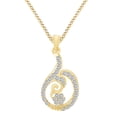 thumbnail image 1 of AFFY 1/3 Carat Round White Natural Diamond Filigree Pendent in 14k Solid Yellow Gold (I-J Color, I2-I3 Clarity,0.33 Cttw), 1 of 3