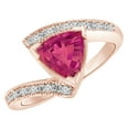 thumbnail image 1 of AFFY (1.34ct) Simulated Pink Sapphire & White Diamond Bypass Engagement Ring In 14k Rose Gold With Ring Size 9.5, 1 of 1