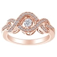 thumbnail image 1 of AFFY 1/4 Carat Round Cut White Natural Diamond Infinity Ring In 10K Solid Rose Gold (0.25 Cttw), 1 of 1