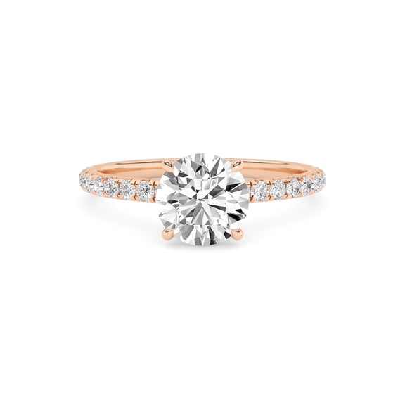 AFFY 1.40 Carat (ctw) Solitaire Engagement Ring For Womens, Round Lab Created Moissanite Stackable Promise Ring For Her In 10k Solid Rose Gold | VVS1 Quality Ring Size-10