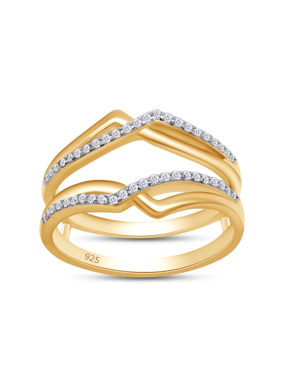 1.40CT Moissanite Diamond Infinity Wedding Band Guard Ring Enhancer for Women 14K Yellow Gold over Silver-4