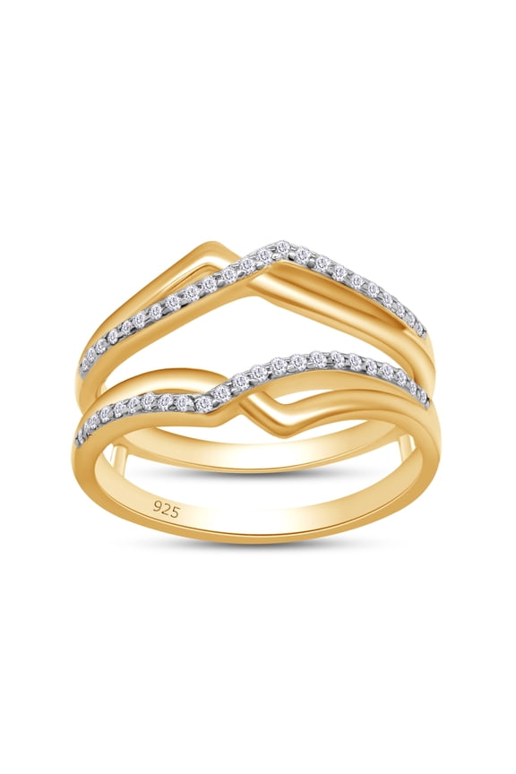 0.25CT Moissanite Diamond Infinity Wedding Band Guard Ring Enhancer for Women 14K Yellow Gold over Silver-8.5