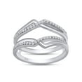 thumbnail image 1 of AFFY 1.40CT Moissanite Diamond Infinity Wedding Band Guard Ring Enhancer for Women 14K White Gold over Silver-4, 1 of 9