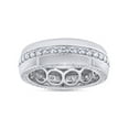 thumbnail image 1 of AFFY 1.40CT Round Moissanite Diamond Men Anniversary Wedding Band Ring 14K White Gold over Silver-10, 1 of 7